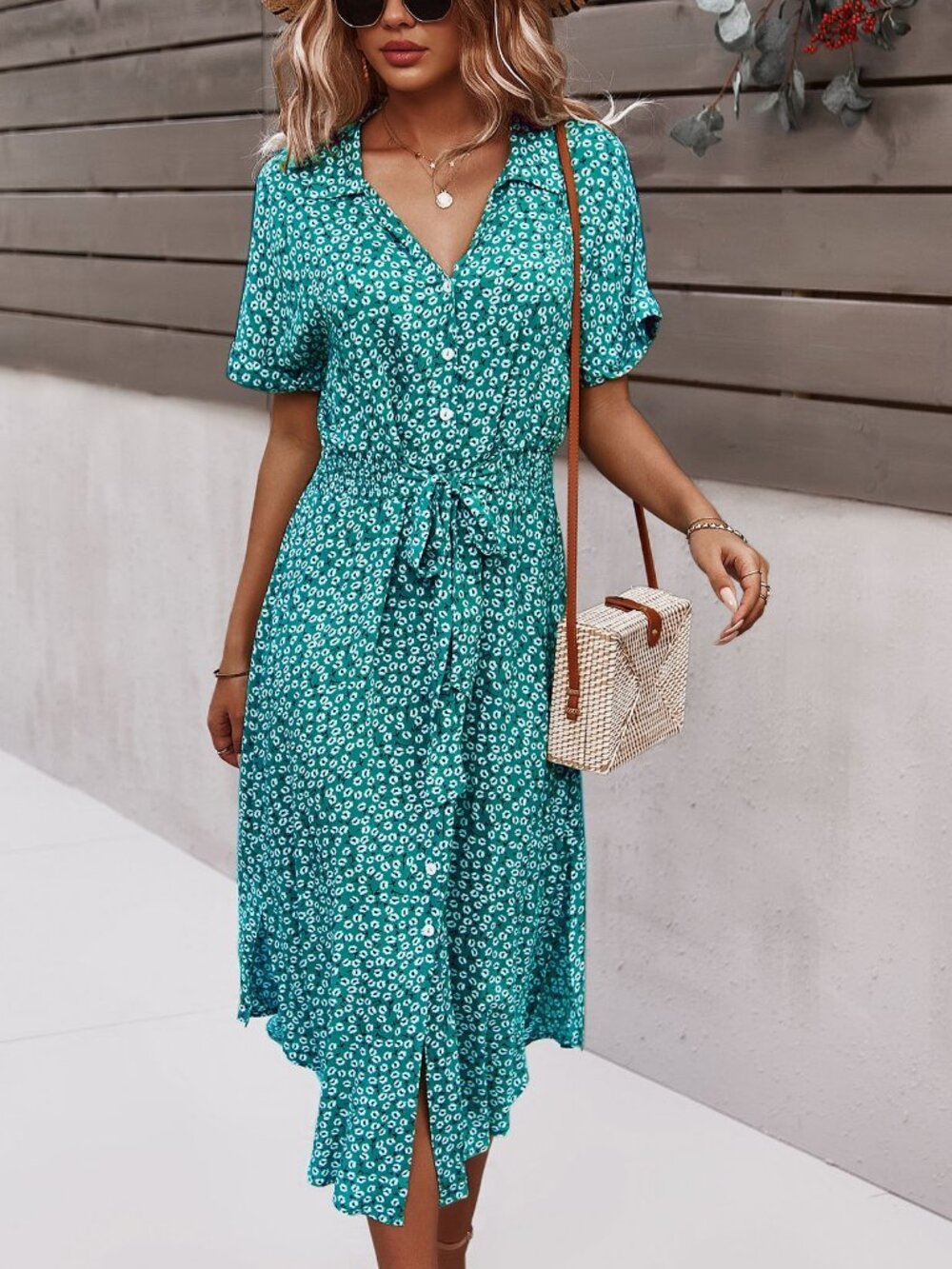 Cadet Blue Casual Women's Floral Ditsy Maxi Dress - Picture 3 of 6
